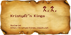 Kristyán Kinga névjegykártya